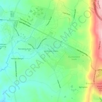 Glenbrook Estates topographic map, elevation, terrain
