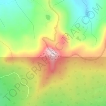 Fuji Mountain topographic map, elevation, terrain