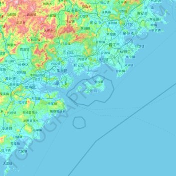 Kinmen topographic map, elevation, terrain