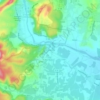 La Madeleine topographic map, elevation, terrain