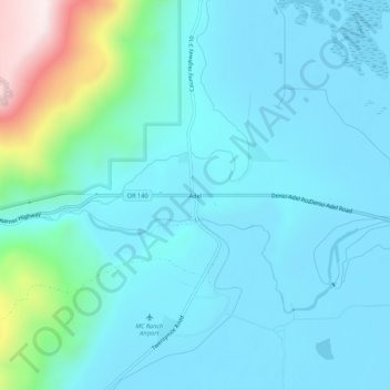 Adel topographic map, elevation, terrain