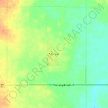Morrin topographic map, elevation, terrain