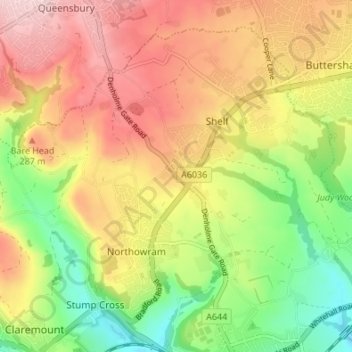 Stone Chair topographic map, elevation, terrain