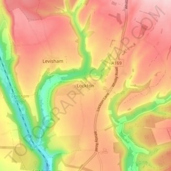 Lockton topographic map, elevation, terrain