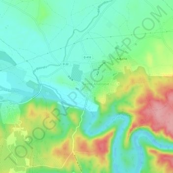 Russan topographic map, elevation, terrain