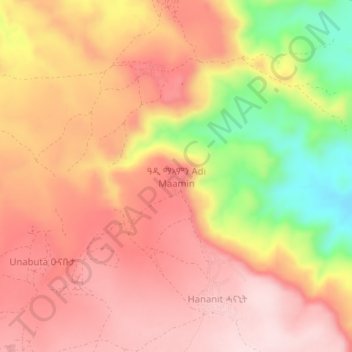 Adi Maamin topographic map, elevation, terrain