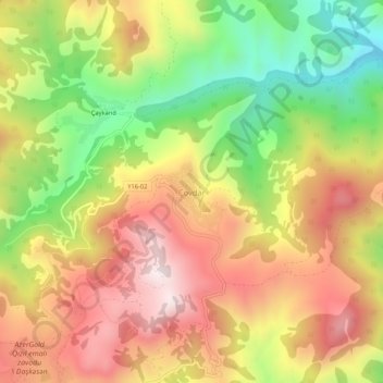 Çovdar topographic map, elevation, terrain