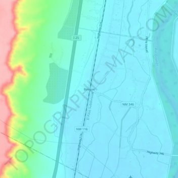 Bosque topographic map, elevation, terrain
