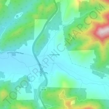 Sunny Valley topographic map, elevation, terrain