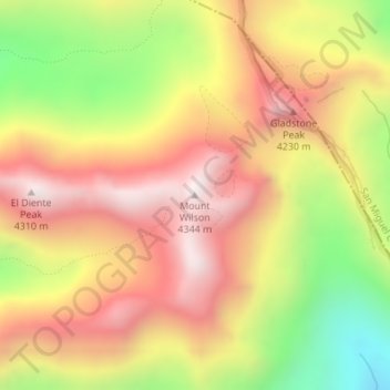 Dolores County topographic map, elevation, terrain