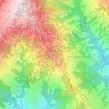 KAGATEY topographic map, elevation, terrain