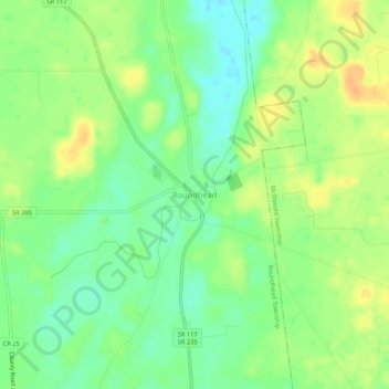 Roundhead topographic map, elevation, terrain