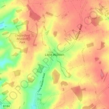 Little Walden topographic map, elevation, terrain