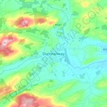 Dunmanway topographic map, elevation, terrain
