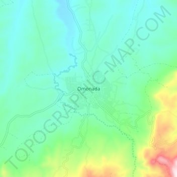 Omonada topographic map, elevation, terrain