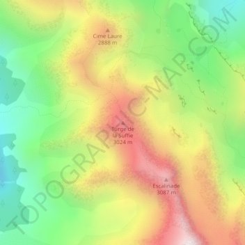 Turge de la Suffie topographic map, elevation, terrain