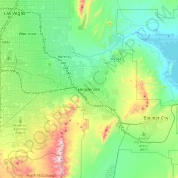 Henderson topographic map, elevation, terrain