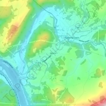 Midway topographic map, elevation, terrain