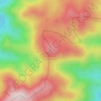Mount Elephant topographic map, elevation, terrain
