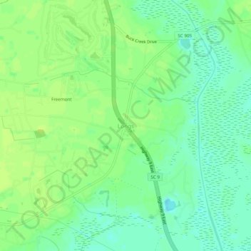 Longs topographic map, elevation, terrain