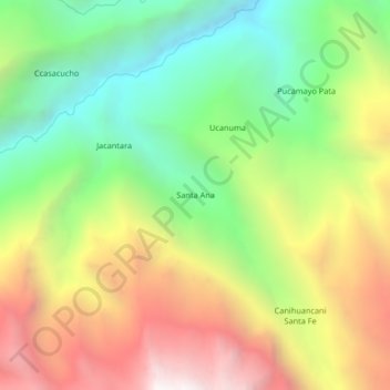 Santa Ana topographic map, elevation, terrain