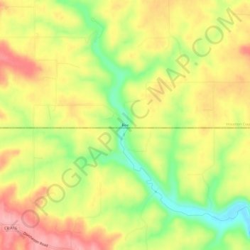 Bee topographic map, elevation, terrain