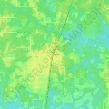 Fountain topographic map, elevation, terrain