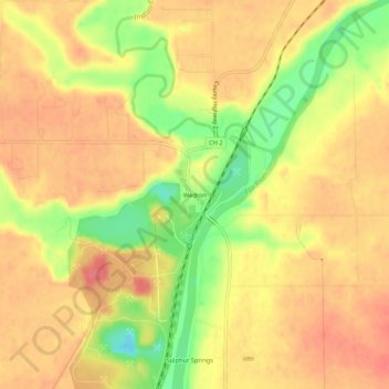 Wedron topographic map, elevation, terrain