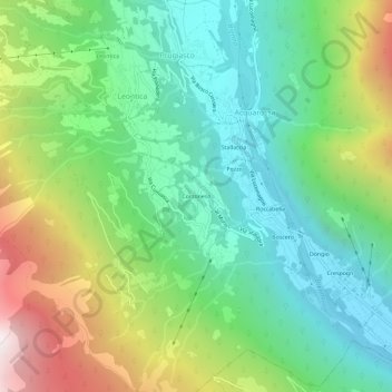 Corzoneso topographic map, elevation, terrain