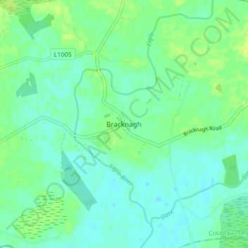 Bracknagh Electoral Division topographic map, elevation, terrain