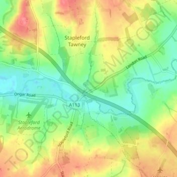 Passingford Bridge topographic map, elevation, terrain