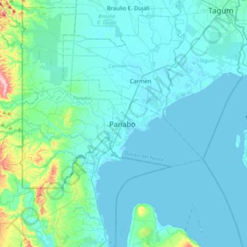 Panabo topographic map, elevation, terrain