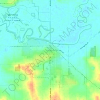 Pecatonica topographic map, elevation, terrain