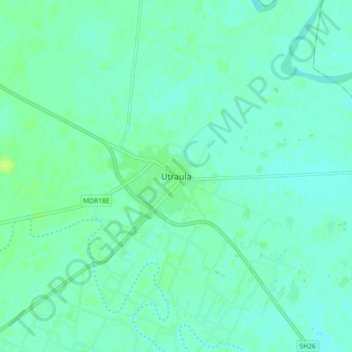 Utraula topographic map, elevation, terrain