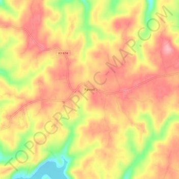 Parnell topographic map, elevation, terrain