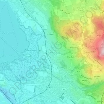 Auslikon topographic map, elevation, terrain