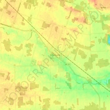 Smithville topographic map, elevation, terrain