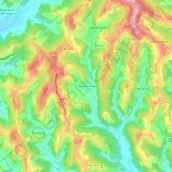 Unteredelstauden topographic map, elevation, terrain