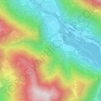 Gaggio topographic map, elevation, terrain