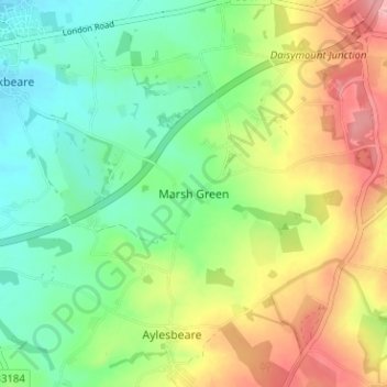 Marsh Green topographic map, elevation, terrain