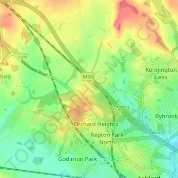 Potters Corner topographic map, elevation, terrain