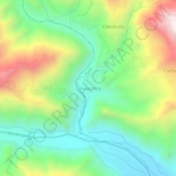 Tahuapalca topographic map, elevation, terrain