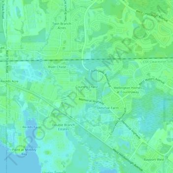 Country Chase topographic map, elevation, terrain