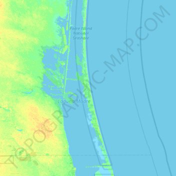 Padre Island topographic map, elevation, terrain