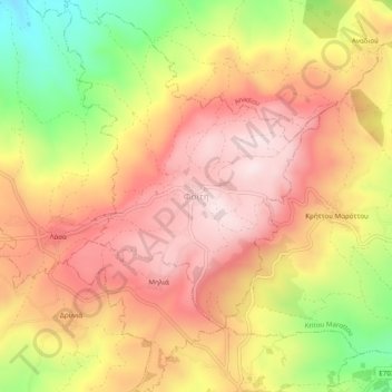 Fyti topographic map, elevation, terrain