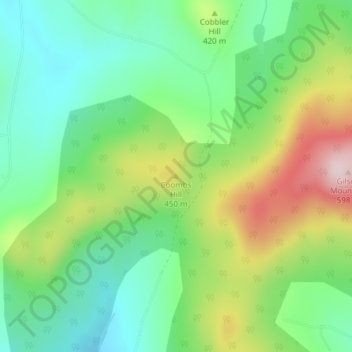 Coombs Hill topographic map, elevation, terrain