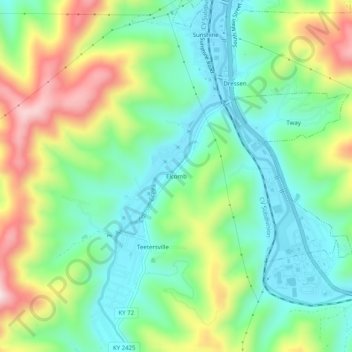 Elcomb topographic map, elevation, terrain
