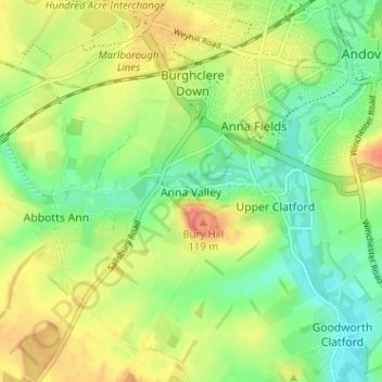 Anna Valley topographic map, elevation, terrain