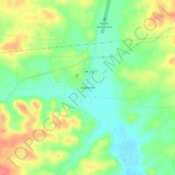 Charlotte topographic map, elevation, terrain