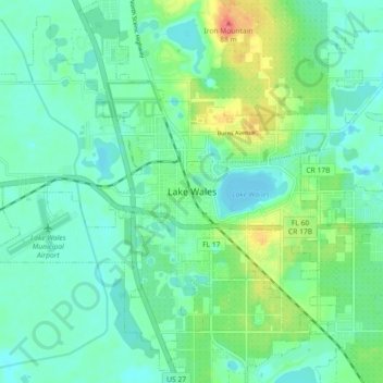 Lake Wales topographic map, elevation, terrain